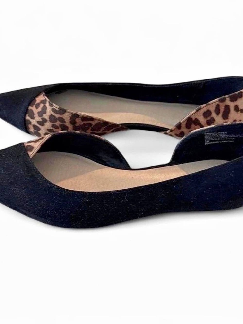 BP. Pointed Toe Black & Brown Leopard Print Flats